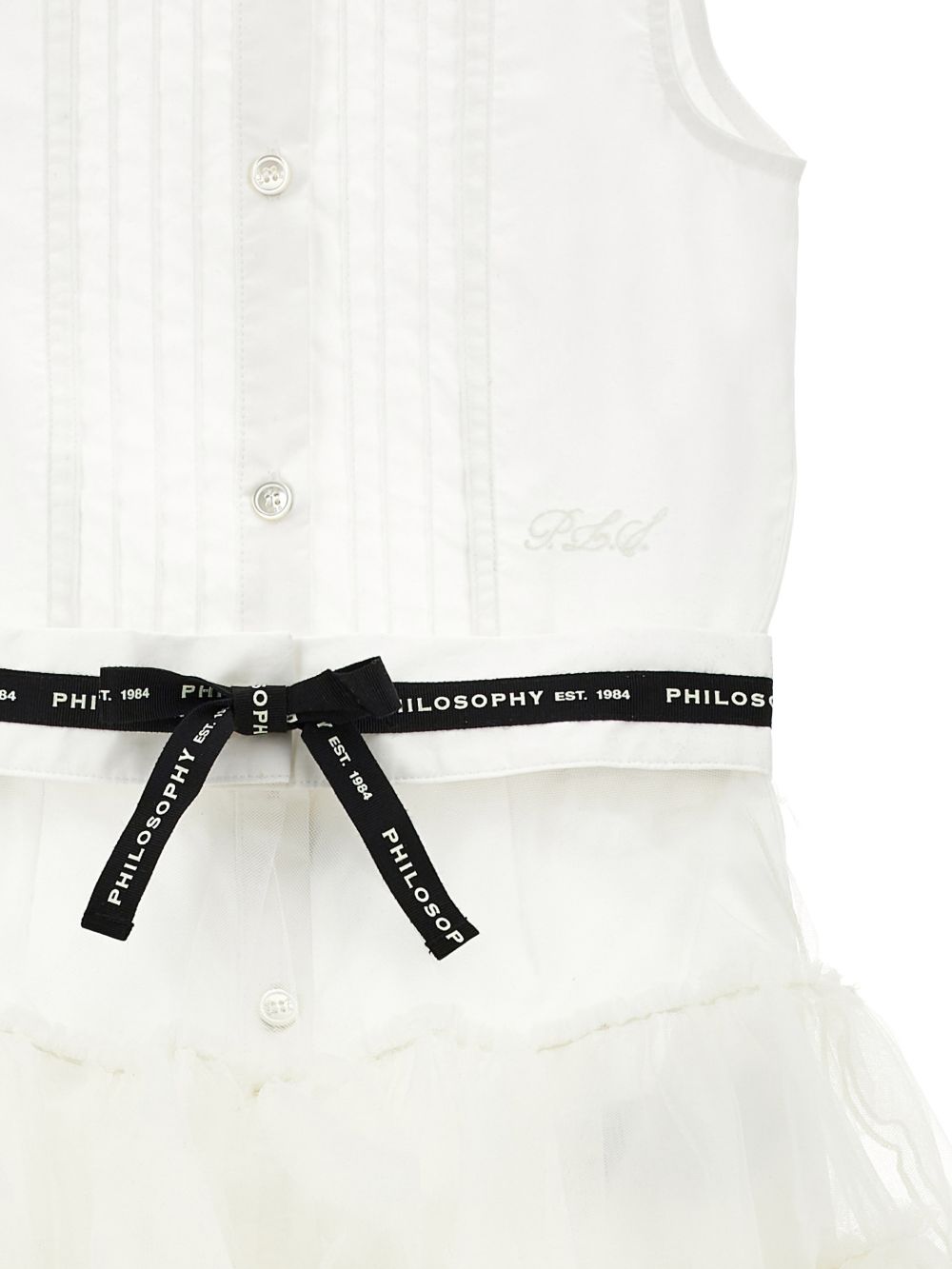 Abito per bambina Philosophy Di Lorenzo Kids bianco con chiusura a bottoni I1G201 7116 0001 PHILOSOPHY KIDS 