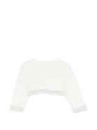 Cardigan per neonata Paz Radriguez bianco con finiture in pizzo 001-123245 6062 PaZ RODRIGUEZ KIDS 