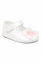 Ballerine per neonata Simonetta bianche con applicazione a fiore SY0016 S0251 102 SIMONETTA KIDS 