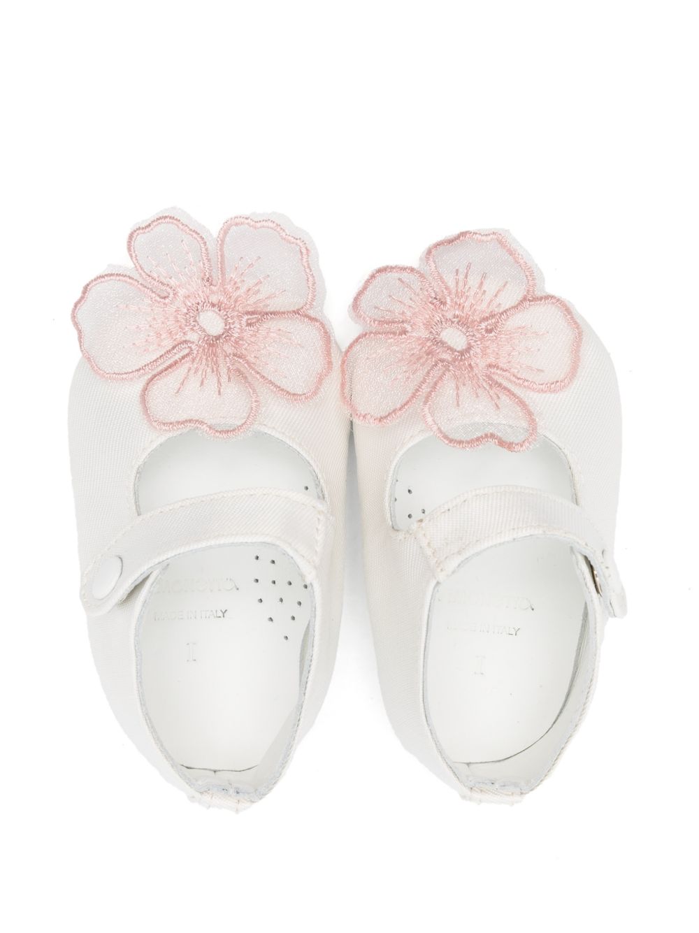 Ballerine per neonata Simonetta bianche con applicazione a fiore SY0016 S0251 102 SIMONETTA KIDS 