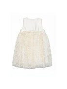 Abito per bambina Simonetta beige con applicazioni floreali SY1A32 T0102 137 SIMONETTA KIDS 