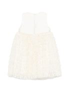 Abito per bambina Simonetta beige con applicazioni floreali SY1A32 T0102 137 SIMONETTA KIDS 