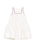 Abito per bambina Simonetta bianco con ruches SY1B02 S0251 102RS SIMONETTA KIDS 