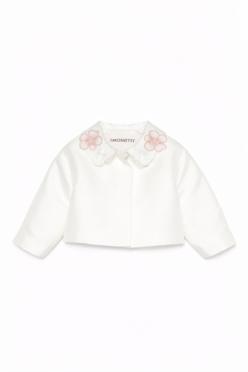 Giacca per neonata Simonetta bianca decorata con fiori SY2007 S0251 102 SIMONETTA KIDS 
