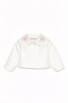 Giacca per neonata Simonetta bianca decorata con fiori SY2007 S0251 102 SIMONETTA KIDS 