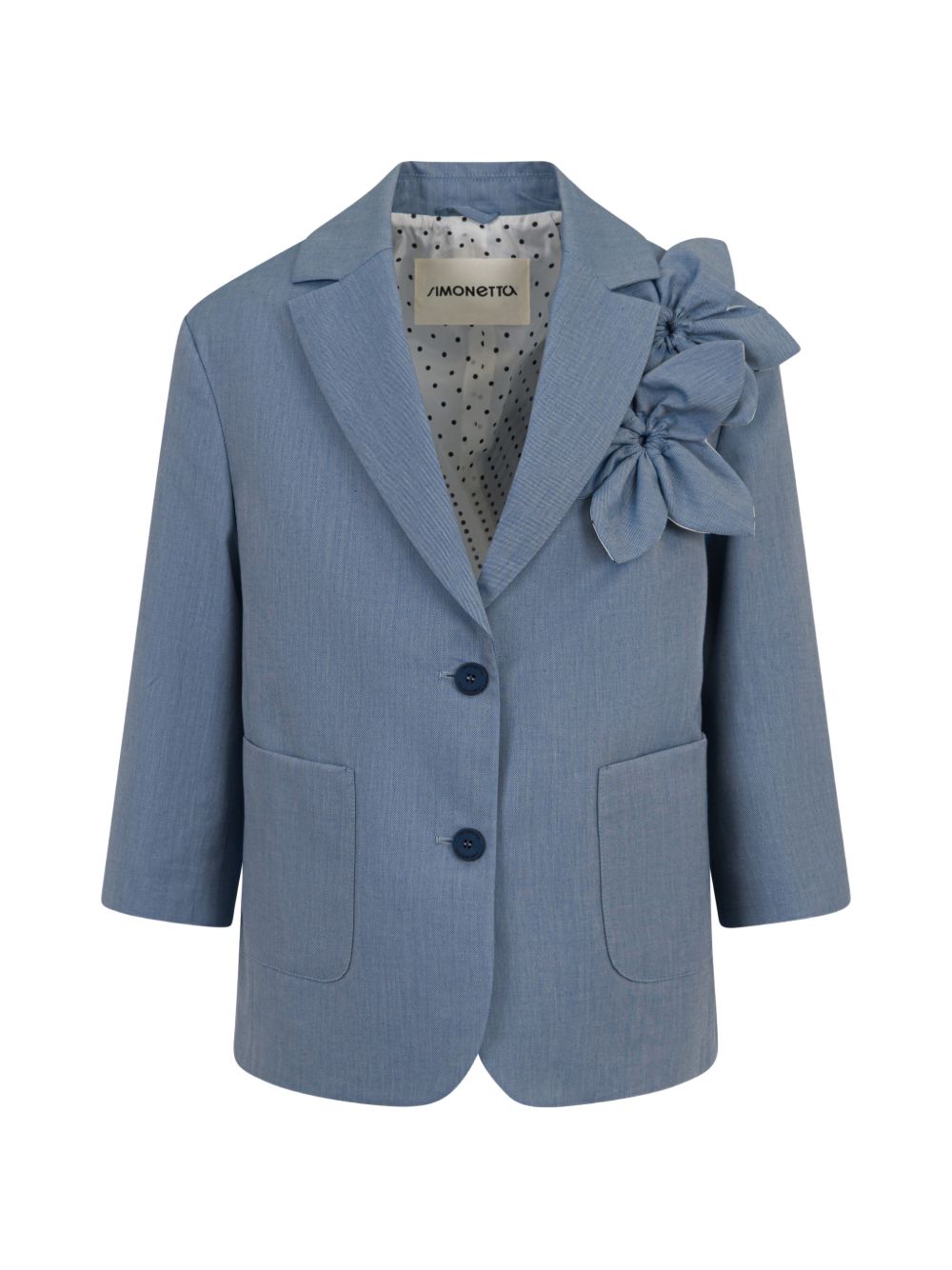 Blazer per bambina Simonetta blu con applicazione floreale SY2A34 G0212 645 SIMONETTA KIDS 