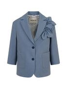 Blazer per bambina Simonetta blu con applicazione floreale SY2A34 G0212 645 SIMONETTA KIDS 