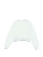 Maglione per bambina Simonetta azzurro con applicazioni floreali SY9A20 X0018 700 SIMONETTA KIDS 