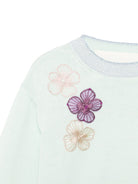 Maglione per bambina Simonetta azzurro con applicazioni floreali SY9A20 X0018 700 SIMONETTA KIDS 
