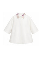 Cappotto per bambina Simonetta bianco sporco con appplicazioni floreali SY2A17 S0251 102MC SIMONETTA KIDS 