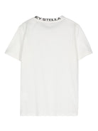 T-shirt per bambina Stella McCartney Kids bianca con logo sul davanti TV8P71 Z0434 101 STELLA McCARTNEY KIDS 