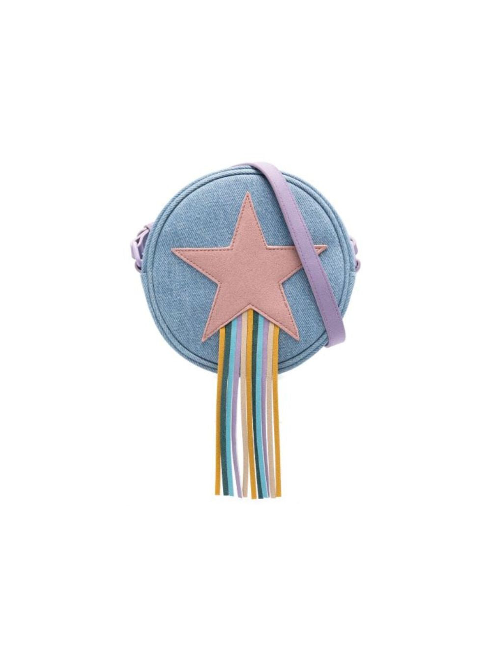 Borsa tondeggiante bambina Stella McCartney Kids azzurra con applicazione Stella TY0A58 Z3618 665 STELLA McCARTNEY KIDS 
