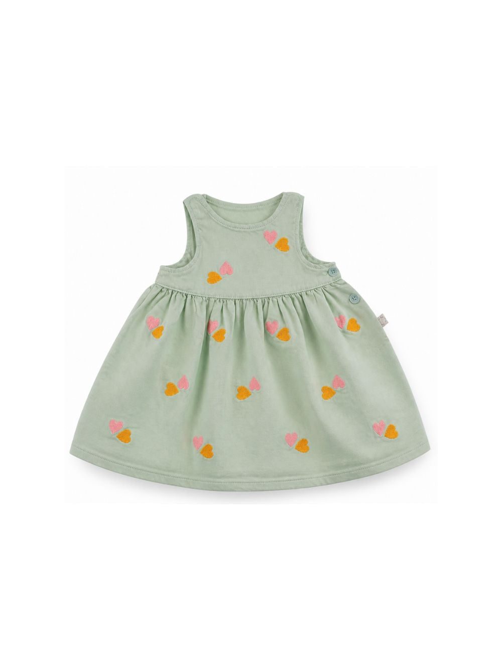 Abito per neonata Stella McCartney Kids verde con motivo a cuori TY1032 Z3454 754EM STELLA McCARTNEY KIDS 