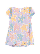 Abito per neonata Stella McCartney Kids viola con stampa stelle marine all-over TY1071 Z3603 539MC STELLA McCARTNEY KIDS 