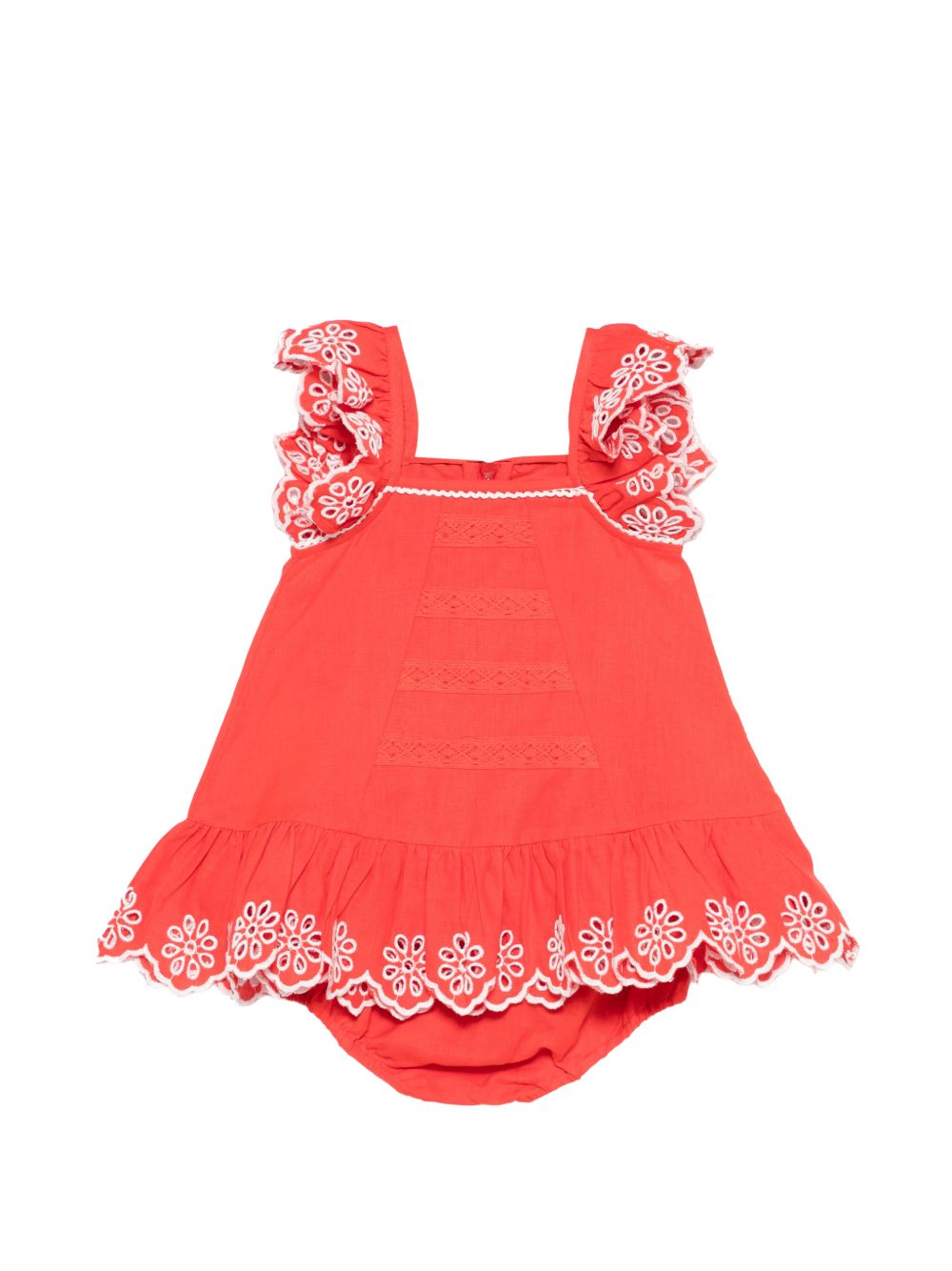 Abito per neonata Stella McCartney Kids rosso con ruches TY1132 Z0138 426 STELLA McCARTNEY KIDS 