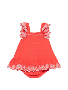 Abito per neonata Stella McCartney Kids rosso con ruches TY1132 Z0138 426 STELLA McCARTNEY KIDS 