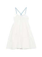 Abito per bambina Stella McCartney Kids bianco con dettagli a contrasto TY1B42 Z1594 100 STELLA McCARTNEY KIDS 