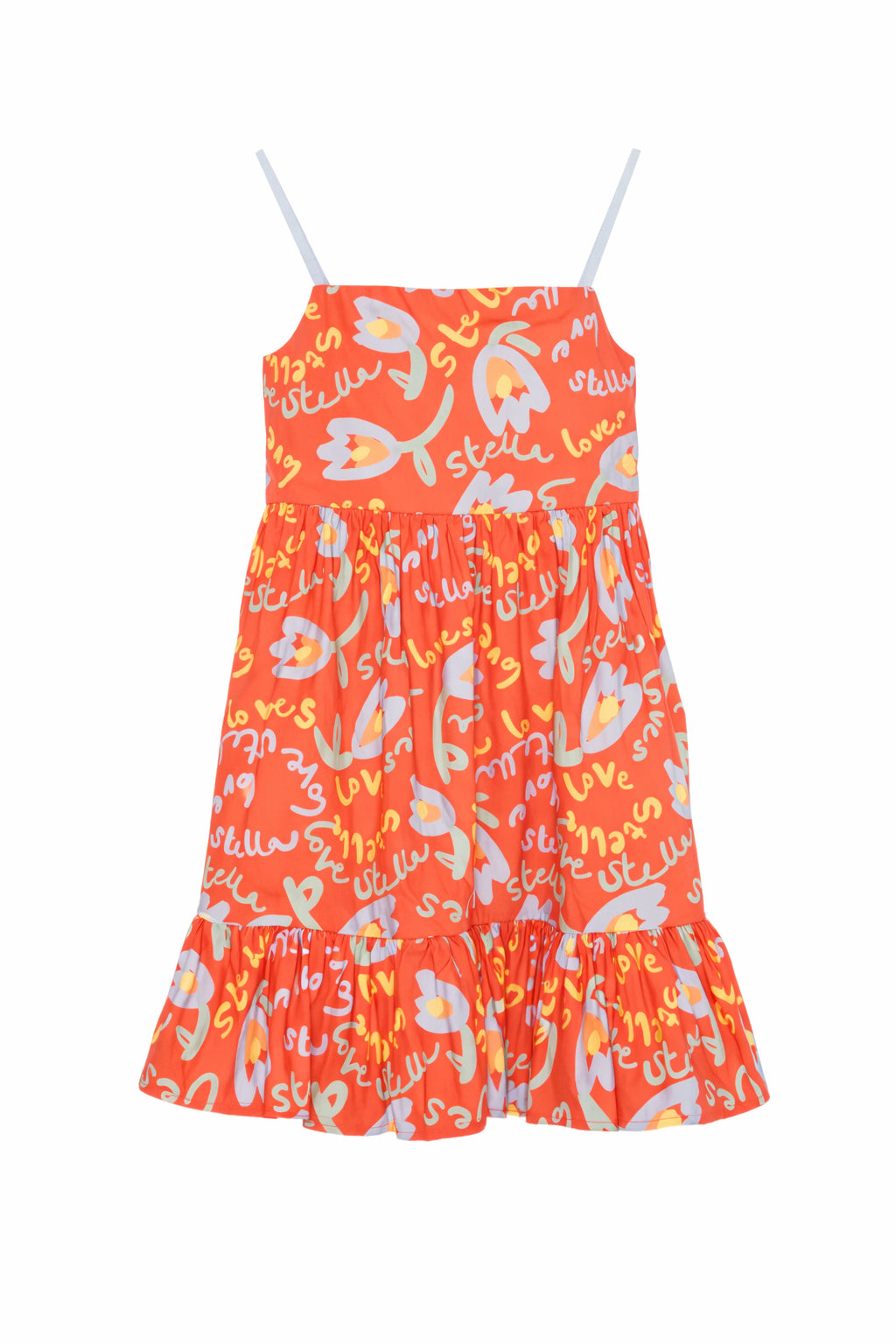 Abito per bambina Stella McCartney Kids arancione con stampa grafica all-over TY1C02 Z3438 426MC STELLA McCARTNEY KIDS 