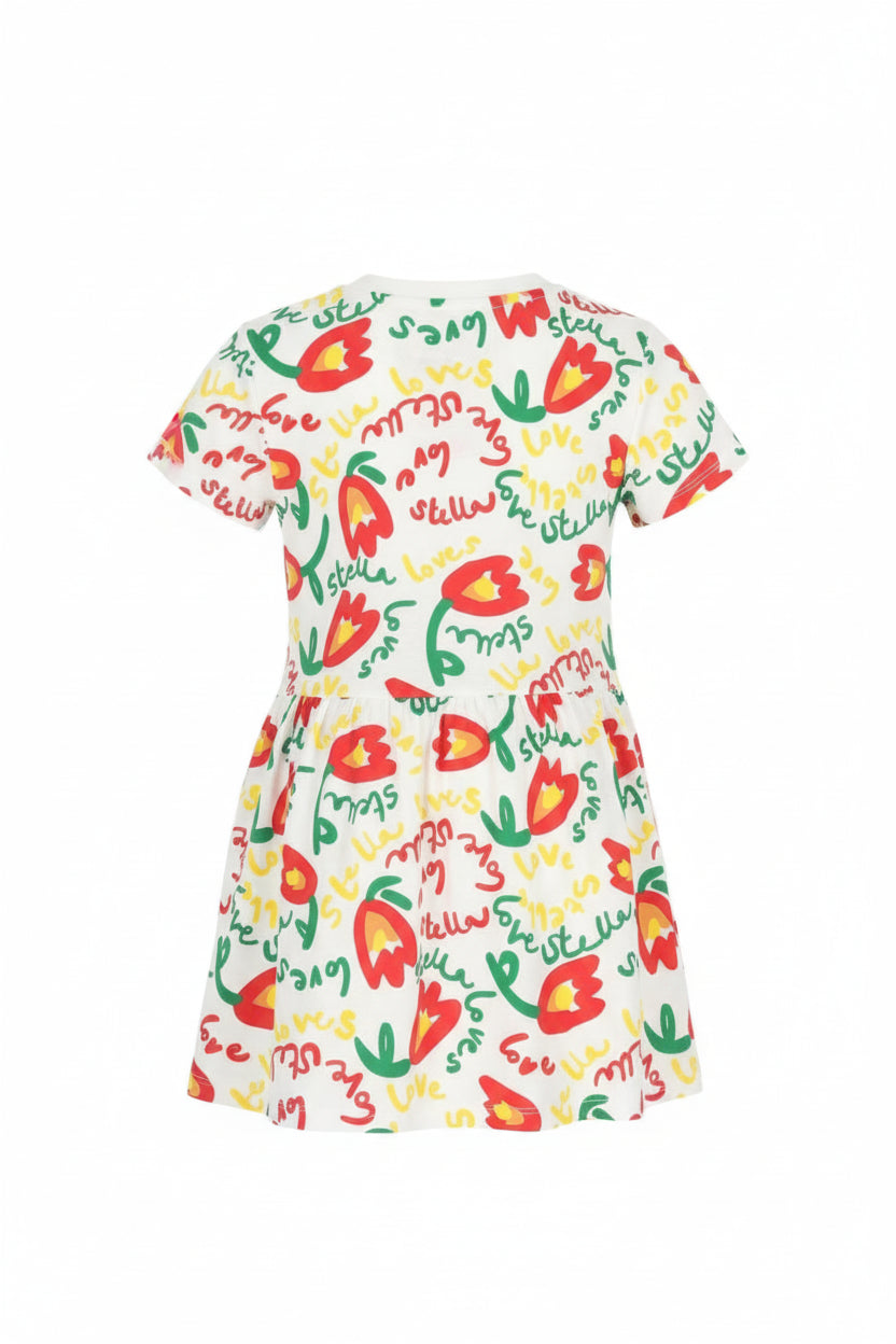 Abito per bambina Stella McCartney Kids bianco con stampa a fiori TY1C51 Z3423 101MC STELLA McCARTNEY KIDS 