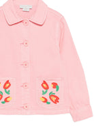 Giacca per bambina Stella McCartney Kids rosa con ricamo a fiori TY2A57 Z0156 509 STELLA McCARTNEY KIDS 