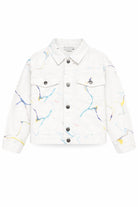 Giubbino per bambino Stella McCartney Kids in denim bianco con stampa grafica TY2A87 Z3474 101MC STELLA McCARTNEY KIDS 