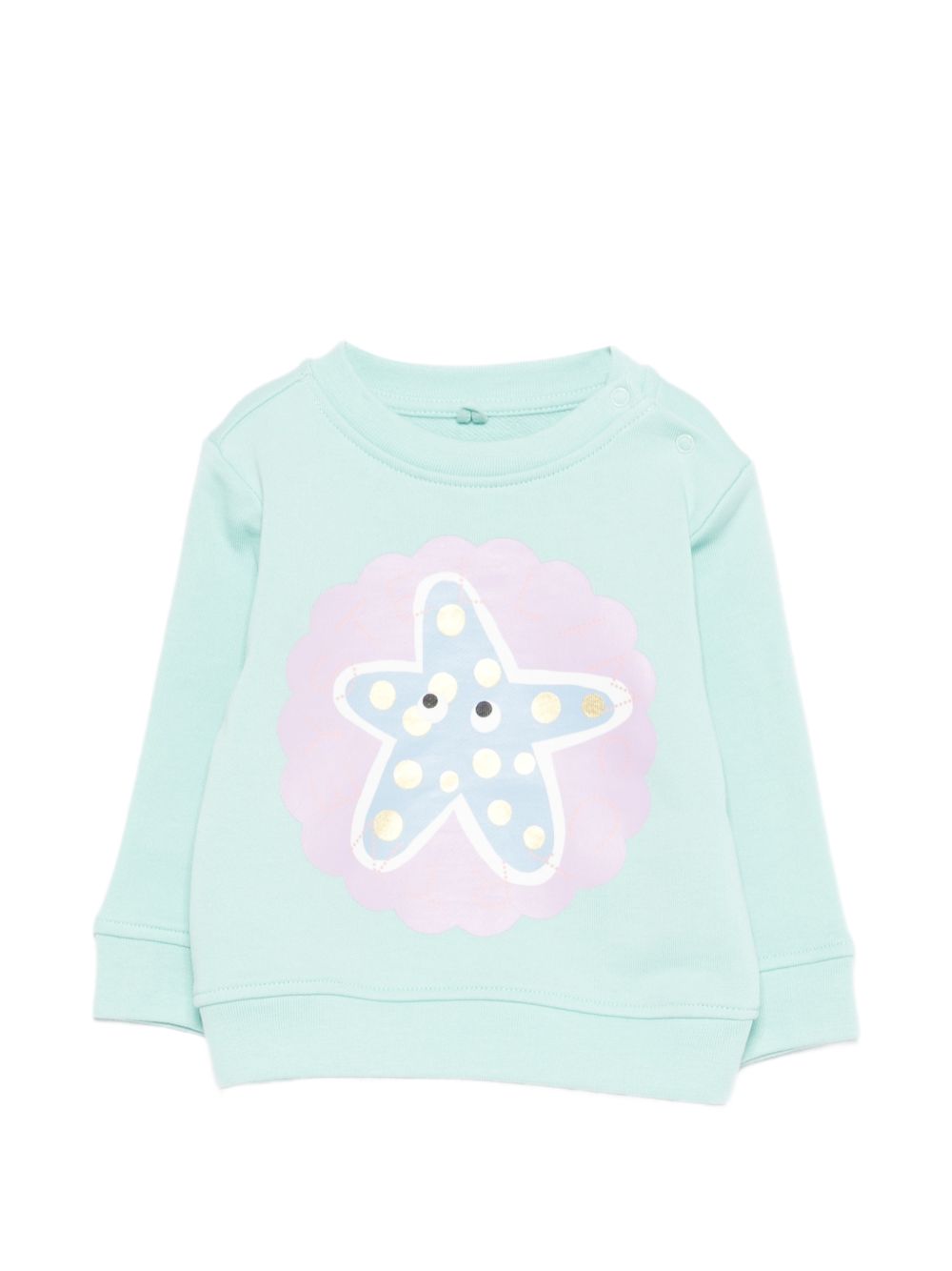 Felpa per neonata Stella McCartney Kids azzurra con stampa stella marina TY4050 Z3409 683 STELLA McCARTNEY KIDS 