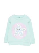 Felpa per neonata Stella McCartney Kids azzurra con stampa stella marina TY4050 Z3409 683 STELLA McCARTNEY KIDS 