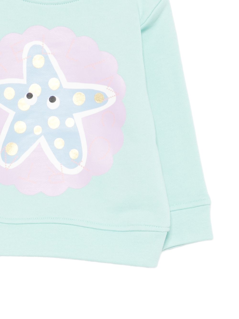 Felpa per neonata Stella McCartney Kids azzurra con stampa stella marina TY4050 Z3409 683 STELLA McCARTNEY KIDS 