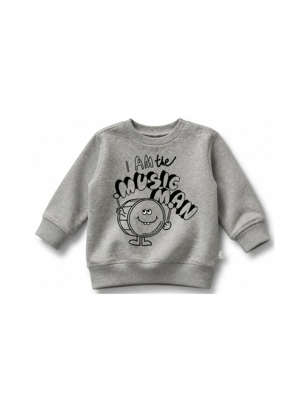 Felpa per neonato Stella McCartney Kids grigio con stampa grafica sul davanti TY4540 Z0499 807 STELLA McCARTNEY KIDS 
