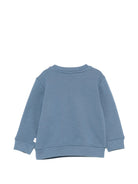 Felpa per neonato Stella McCartney Kids blu con stampa grafica balene TY4570 Z3409 61B STELLA McCARTNEY KIDS 