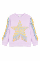 Felpa per bambina Stella McCartney Kids viola con dettagli frange TY4A40 Z3409 539 STELLA McCARTNEY KIDS 