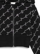 Felpa per bambina Stella McCartney Kids nera con stampa logo all-over TY4B50 Z3477 930BC STELLA McCARTNEY KIDS 