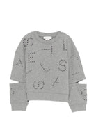 Felpa per bambina Stella McCartney Kids grigia con stampa logo all-over TY4B70 Z3409 808 STELLA McCARTNEY KIDS 