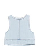 Top per bambina Stella McCartney Kids denim con chiusura con zip posteriore TY5A52 Z0746 600 STELLA McCARTNEY KIDS 