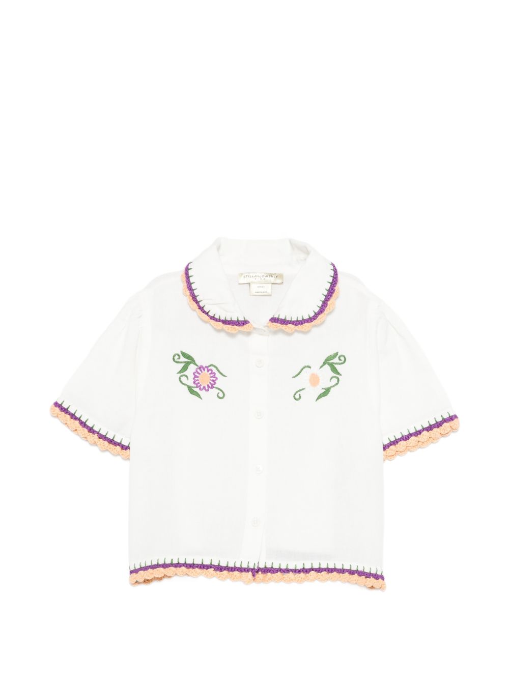 T-shirt per bambina Stella McCartney Kids bianca con colletto alla Peter Pan TY5A61 Z0138 101 STELLA McCARTNEY KIDS 