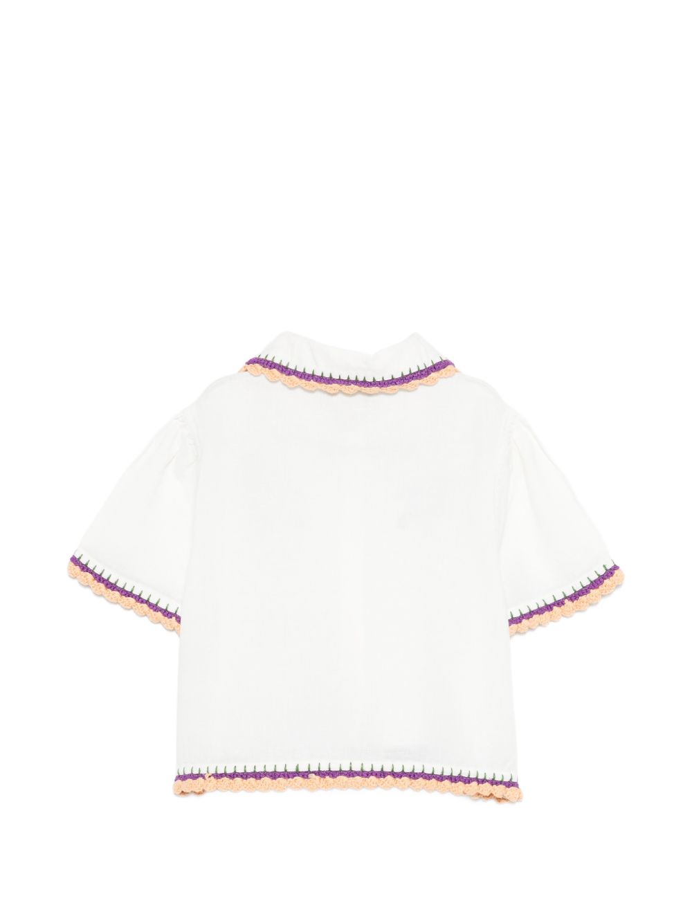 T-shirt per bambina Stella McCartney Kids bianca con colletto alla Peter Pan TY5A61 Z0138 101 STELLA McCARTNEY KIDS 