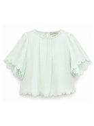 Blusa per bambina Stella McCartney Kids verde con orlo smerlato TY5A91 Z3556 772 STELLA McCARTNEY KIDS 