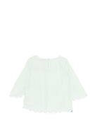 Blusa per bambina Stella McCartney Kids verde con orlo smerlato TY5A91 Z3556 772 STELLA McCARTNEY KIDS 
