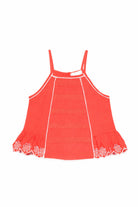 Top per bambina Stella McCartney Kids rosso con dettagli floreali ricamati TY5B12 Z0138 426 STELLA McCARTNEY KIDS 