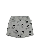 Shorts per neonato Stella McCartney Kids grigio con stampa note musicali all-over TY6539 Z3563 807NE STELLA McCARTNEY KIDS 