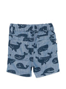 Shorts per neonato Stella McCartney Kids in denim con stampa balene TY6579 Z3621 606BL STELLA McCARTNEY KIDS 