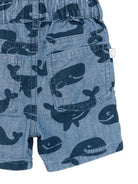 Shorts per neonato Stella McCartney Kids in denim con stampa balene TY6579 Z3621 606BL STELLA McCARTNEY KIDS 
