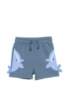Shorts per neonato Stella McCartney Kids blu con stampa balene TY6589 Z3409 61B STELLA McCARTNEY KIDS 