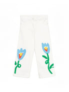 Jeans per bambina Stella McCartney Kids bianco con dettagli floreali TY6C20 Z0156 101 STELLA McCARTNEY KIDS 