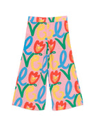 Pantalone per bambina Stella McCartney Kids rosa con stampa floreale TY6C50 Z3437 509MC STELLA McCARTNEY KIDS 