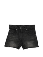 Shorts per bambina Stella McCartney Kids nero con bordi sfrangiati TY6D69 Z3543 930 STELLA McCARTNEY KIDS 