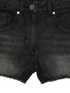 Shorts per bambina Stella McCartney Kids nero con bordi sfrangiati TY6D69 Z3543 930 STELLA McCARTNEY KIDS 
