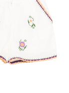 Shorts per bambina Stella McCartney Kids bianco con ricamo floreale TY6E19 Z0138 101 STELLA McCARTNEY KIDS 