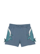 Shorts per bambino Stella McCartney Kids blu con dettagli balena TY6P99 Z3409 61B STELLA McCARTNEY KIDS 