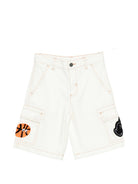 Cargo corti per bambino Stella McCartney Kids bianchi con applicazione TY6Q49 Z2661 101 STELLA McCARTNEY KIDS 